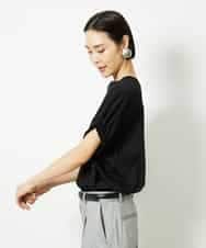 FMKJA33150 MICHEL KLEIN(ミッシェルクラン) [接触冷感]ギャザースリーブカットソー ホワイト