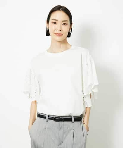 FMKJA35230 MICHEL KLEIN ボーラーレーススリーブカットソー