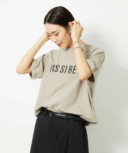 FMKJA41120 MICHEL KLEIN かすれプリントロゴＴシャツ