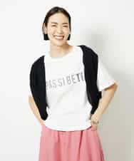 FMKJA41120 MICHEL KLEIN(ミッシェルクラン) かすれプリントロゴＴシャツ ホワイト