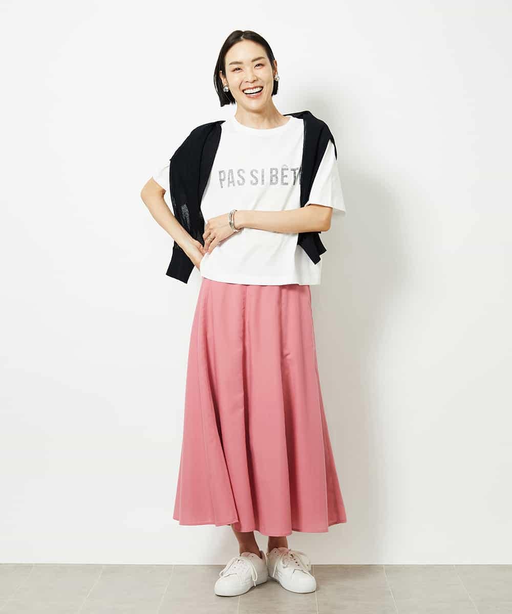 FMKJA41120 MICHEL KLEIN(ミッシェルクラン) かすれプリントロゴＴシャツ ホワイト