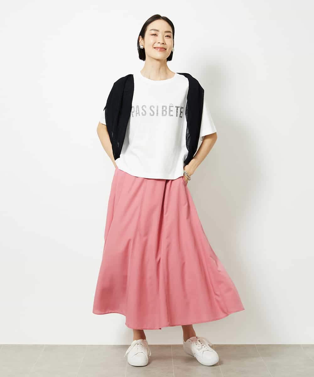 FMKJA41120 MICHEL KLEIN(ミッシェルクラン) かすれプリントロゴＴシャツ ホワイト