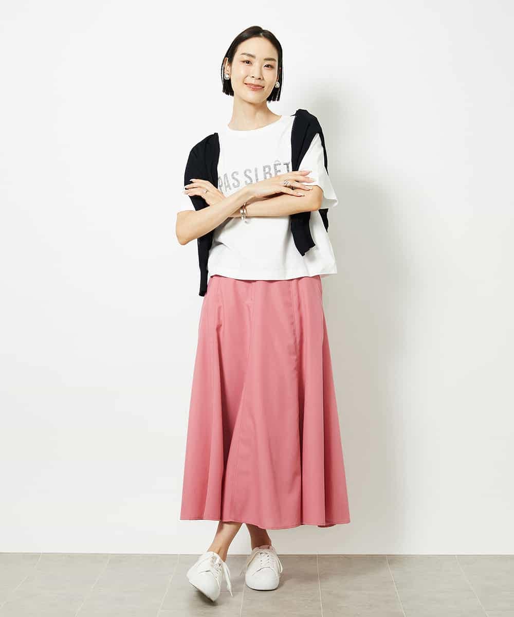 FMKJA41120 MICHEL KLEIN(ミッシェルクラン) かすれプリントロゴＴシャツ ホワイト