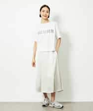 FMKJA41120 MICHEL KLEIN(ミッシェルクラン) かすれプリントロゴＴシャツ ホワイト