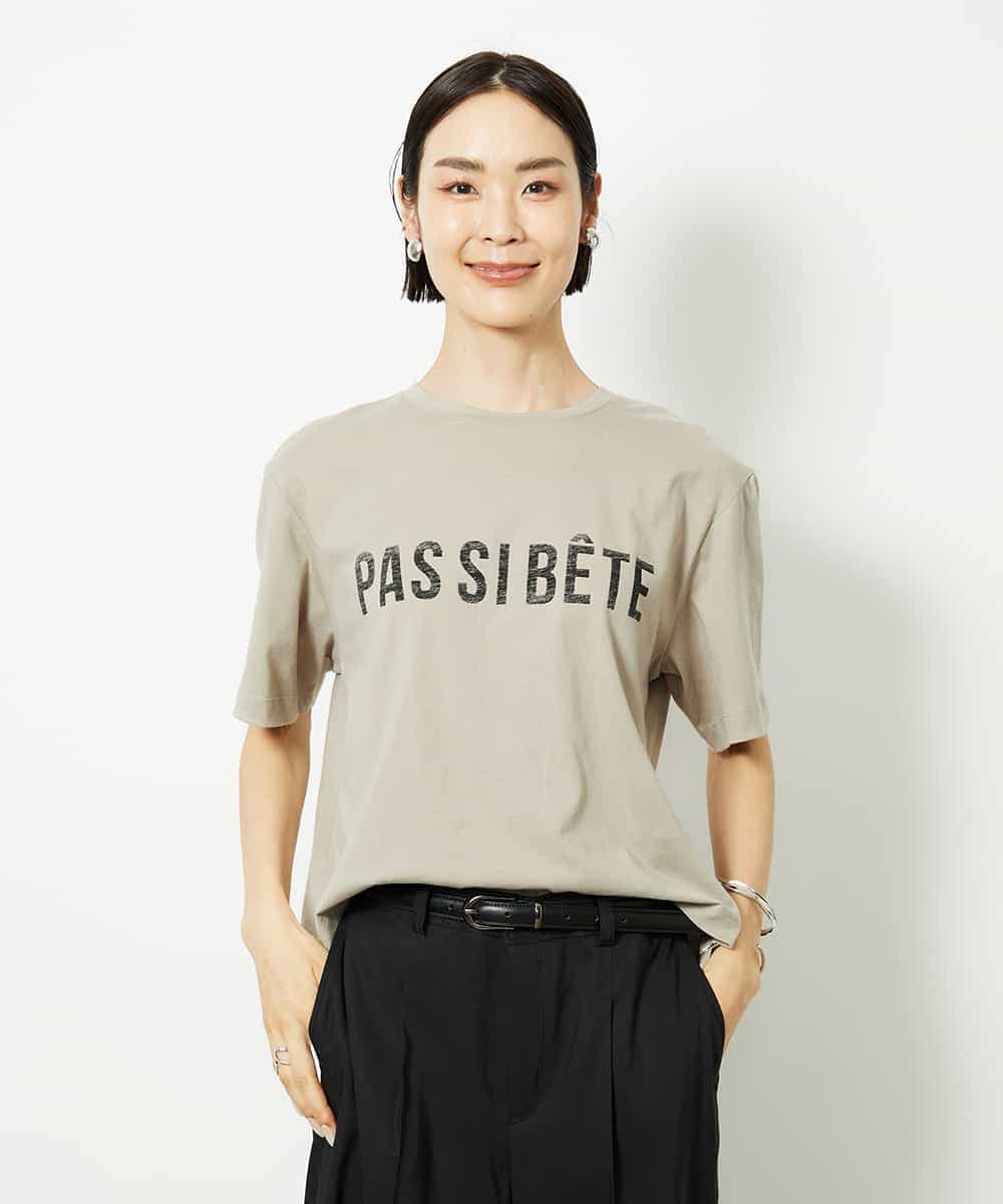 FMKJA41120 MICHEL KLEIN(ミッシェルクラン) かすれプリントロゴＴシャツ ホワイト