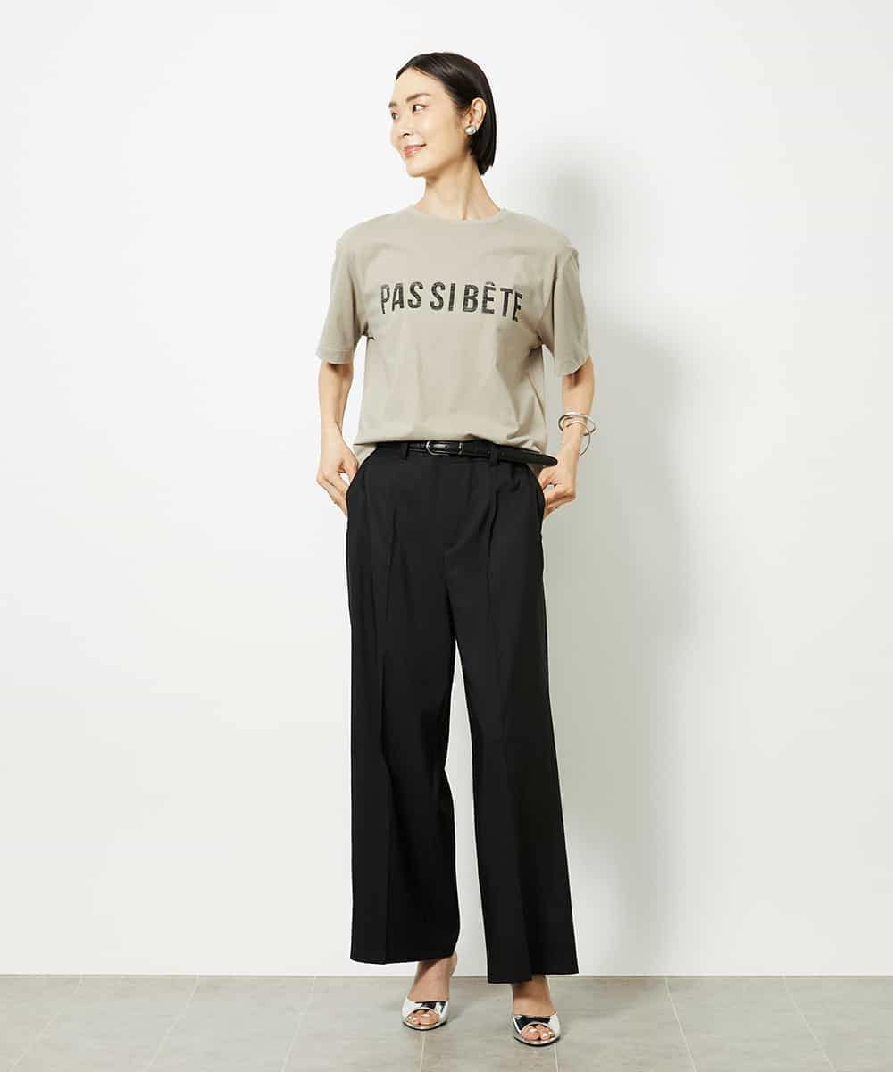 FMKJA41120 MICHEL KLEIN(ミッシェルクラン) かすれプリントロゴＴシャツ ホワイト
