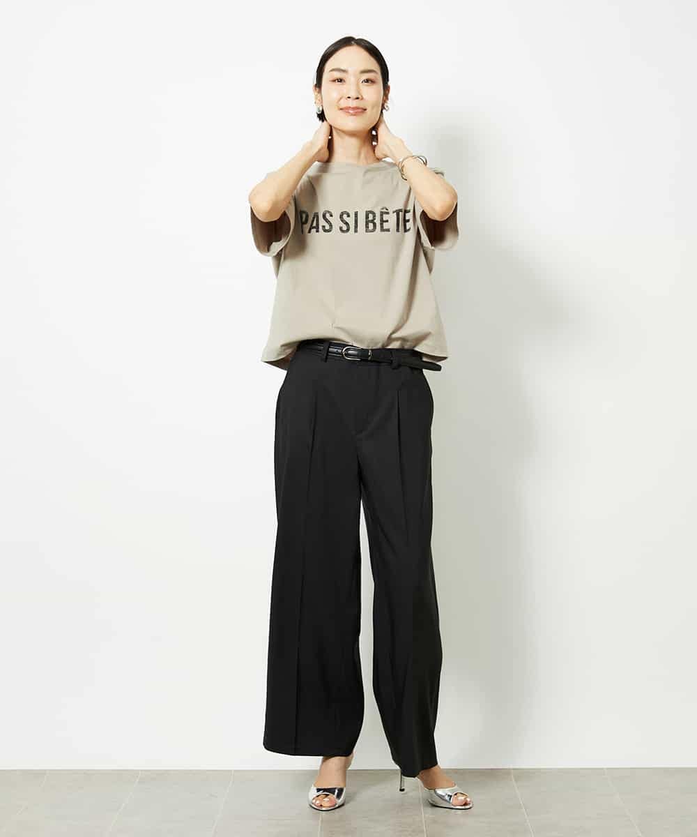 FMKJA41120 MICHEL KLEIN(ミッシェルクラン) かすれプリントロゴＴシャツ ホワイト
