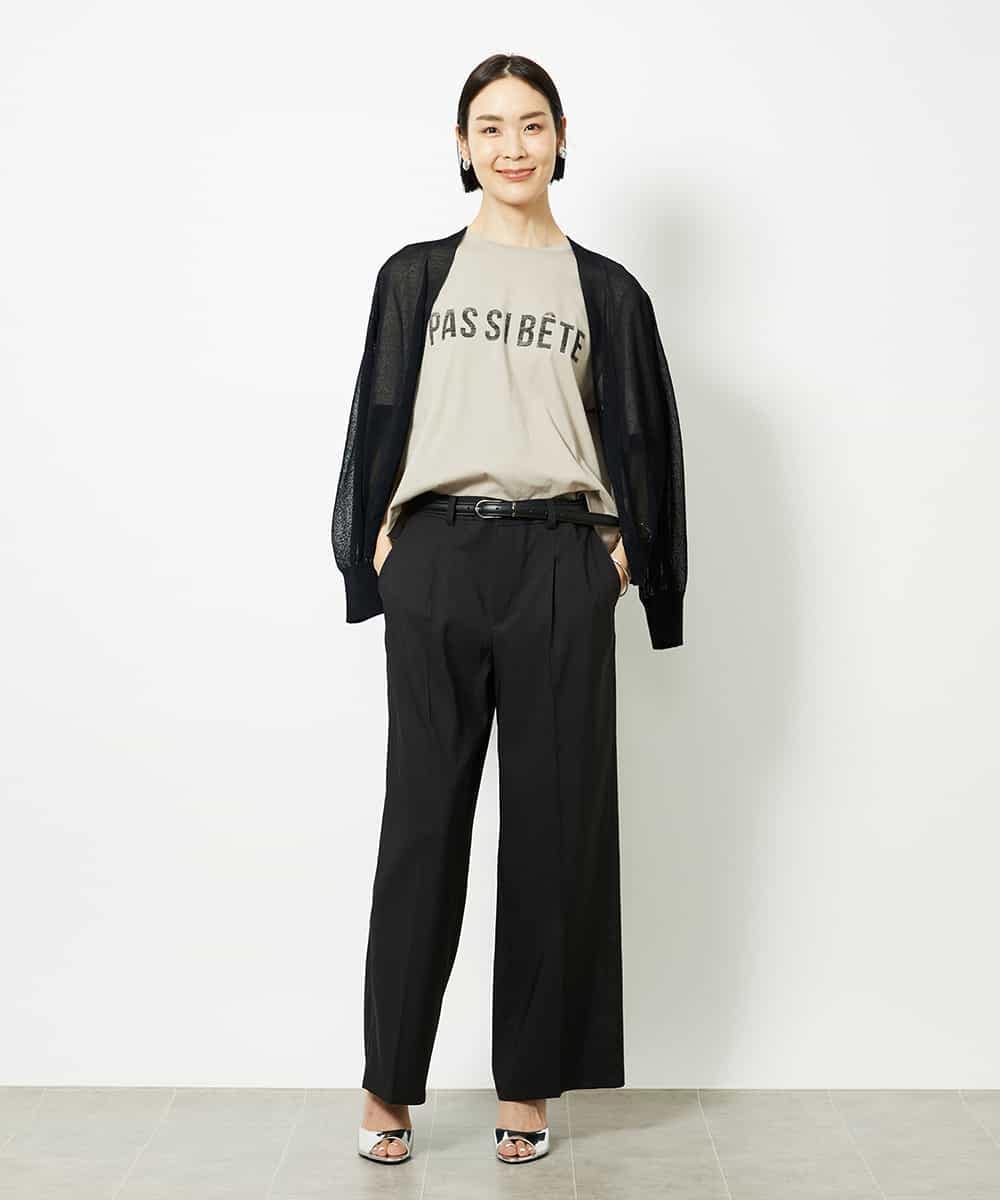 FMKJA41120 MICHEL KLEIN(ミッシェルクラン) かすれプリントロゴＴシャツ ホワイト