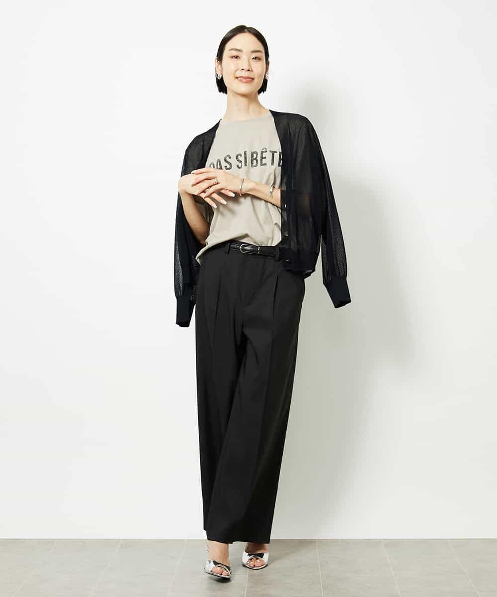 FMKJA41120 MICHEL KLEIN(ミッシェルクラン) かすれプリントロゴＴシャツ ホワイト