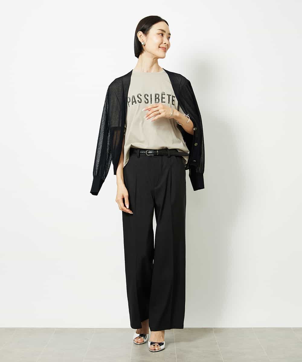 FMKJA41120 MICHEL KLEIN(ミッシェルクラン) かすれプリントロゴＴシャツ ホワイト