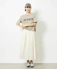FMKJA41120 MICHEL KLEIN(ミッシェルクラン) かすれプリントロゴＴシャツ ホワイト