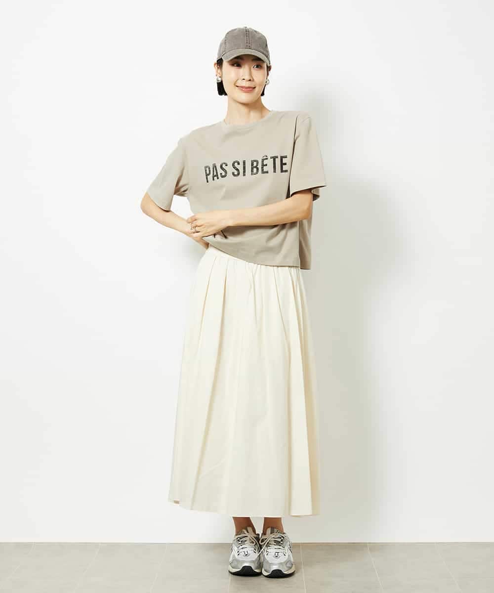 FMKJA41120 MICHEL KLEIN(ミッシェルクラン) かすれプリントロゴＴシャツ ホワイト
