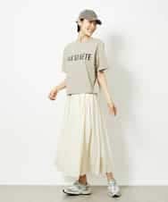 FMKJA41120 MICHEL KLEIN(ミッシェルクラン) かすれプリントロゴＴシャツ ホワイト