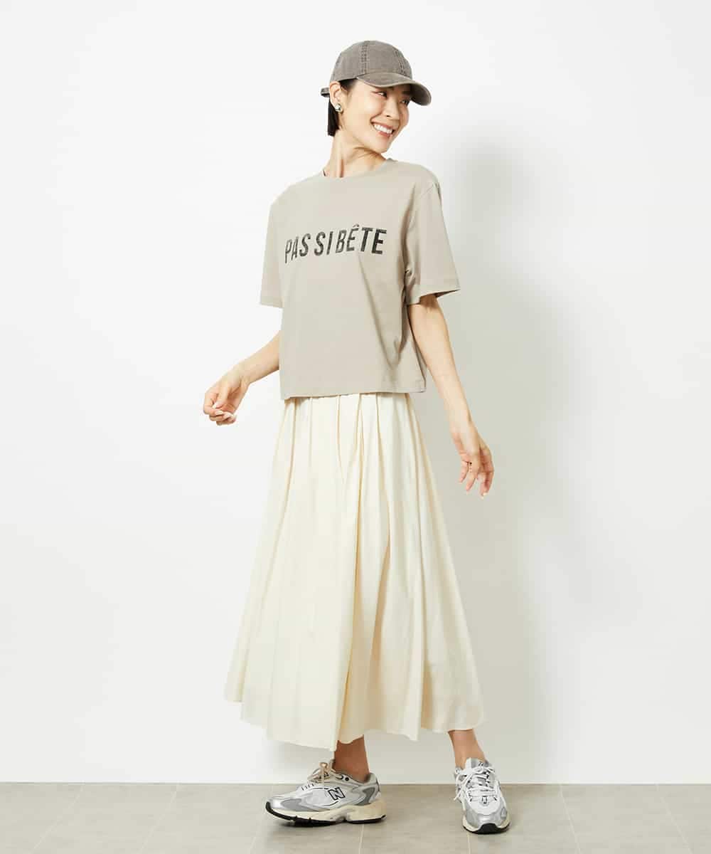 FMKJA41120 MICHEL KLEIN(ミッシェルクラン) かすれプリントロゴＴシャツ ホワイト