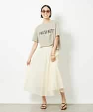 FMKJA41120 MICHEL KLEIN(ミッシェルクラン) かすれプリントロゴＴシャツ ホワイト