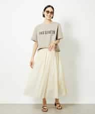 FMKJA41120 MICHEL KLEIN(ミッシェルクラン) かすれプリントロゴＴシャツ ホワイト