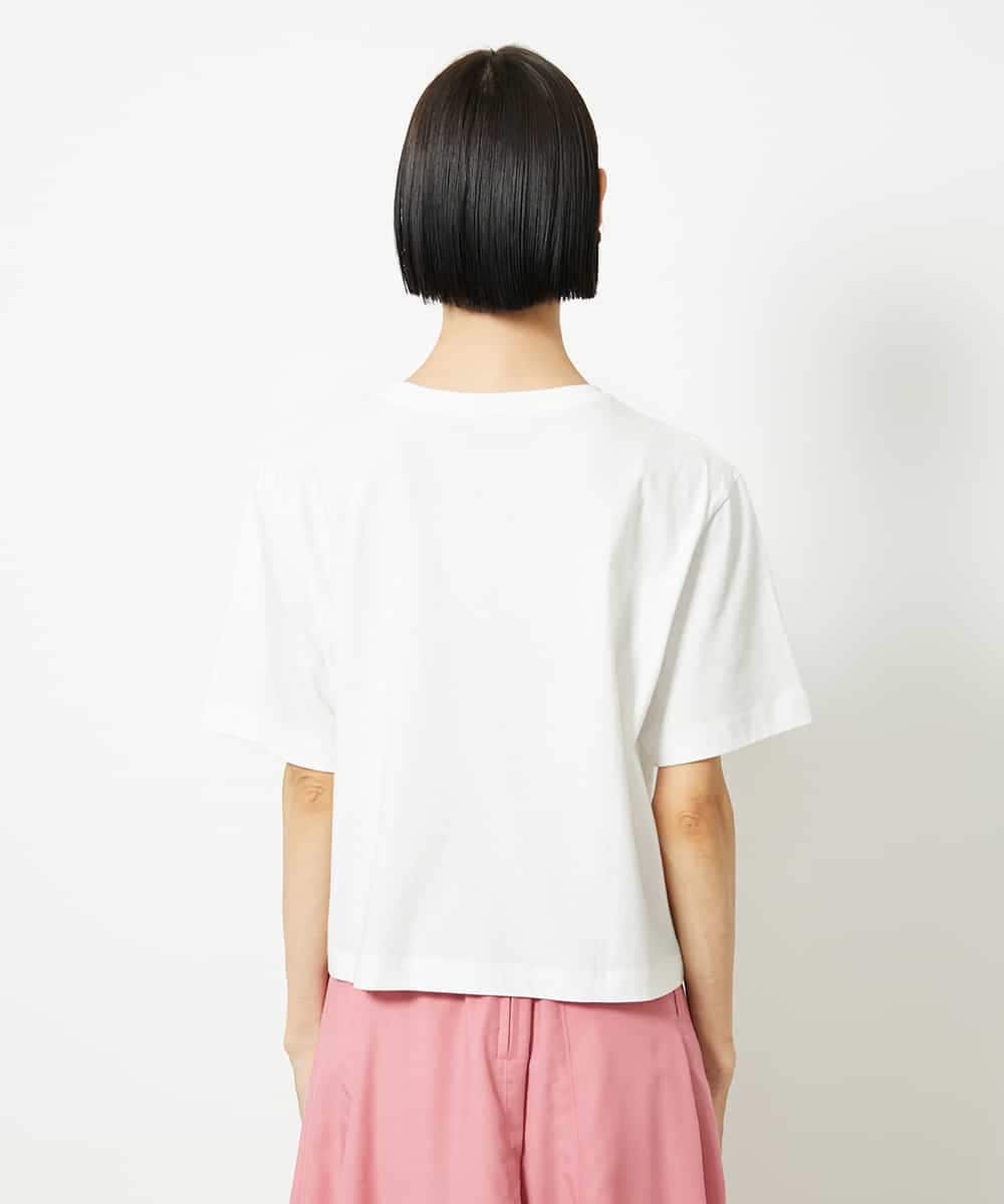 FMKJA41120 MICHEL KLEIN(ミッシェルクラン) かすれプリントロゴＴシャツ ホワイト