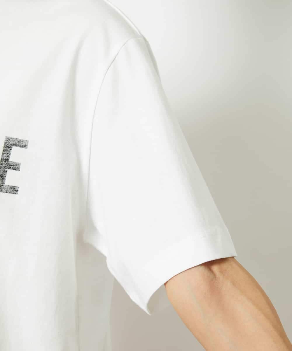 FMKJA41120 MICHEL KLEIN(ミッシェルクラン) かすれプリントロゴＴシャツ ホワイト