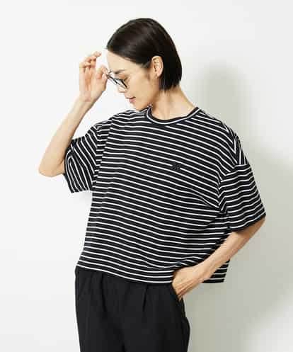 FMKJB02160 MICHEL KLEIN イニシャル刺繍Ｔシャツ(ボーダー柄）