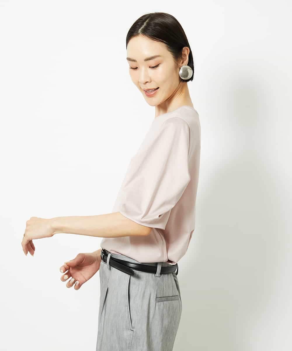FMKJB37150 MICHEL KLEIN(ミッシェルクラン) [接触冷感]袖タックカットソー ピンク