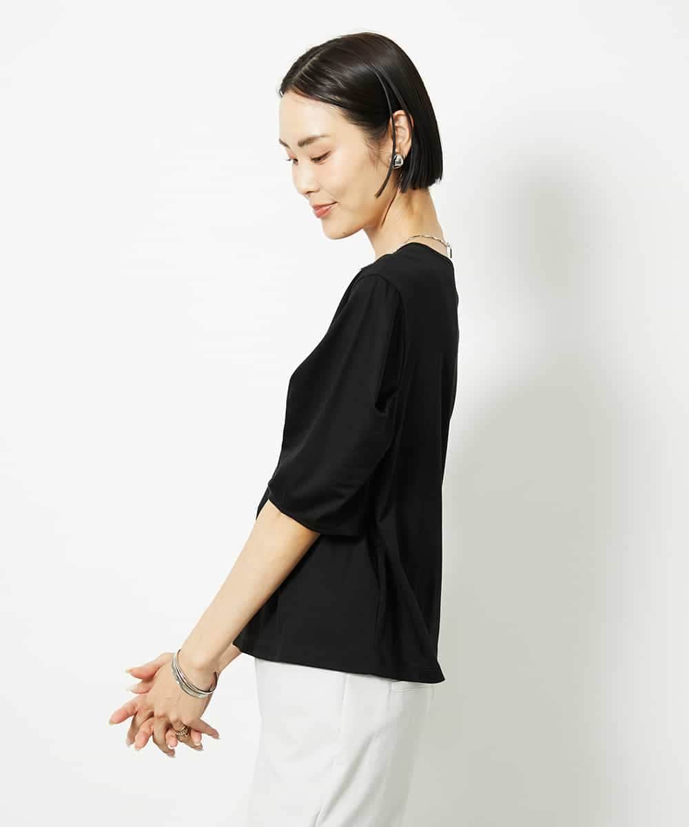 FMKJB37150 MICHEL KLEIN(ミッシェルクラン) [接触冷感]袖タックカットソー ピンク