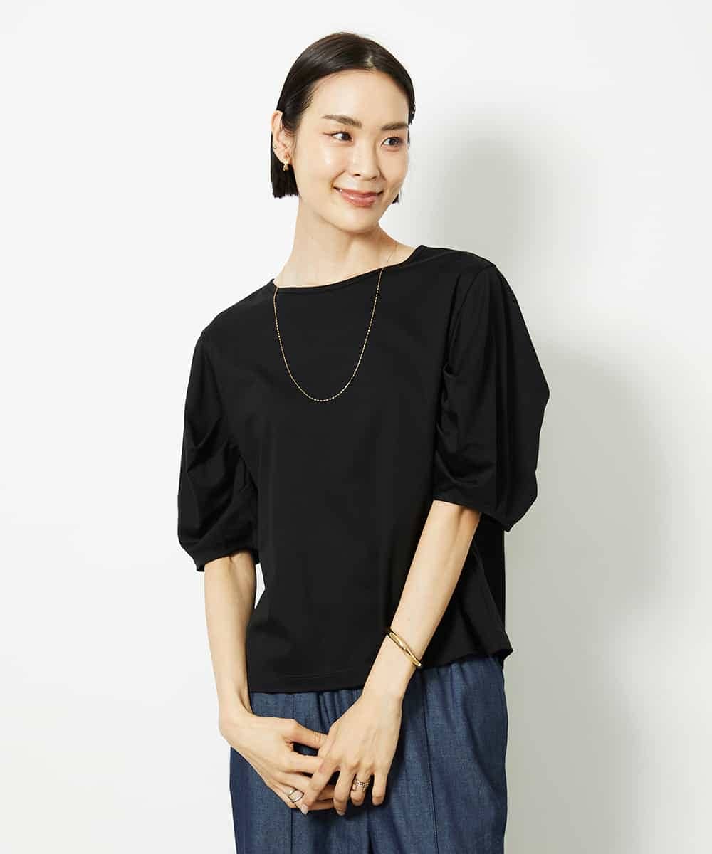 FMKJB37150 MICHEL KLEIN [接触冷感]袖タックカットソー
