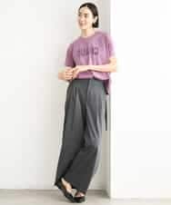 FMKJD20120 MICHEL KLEIN(ミッシェルクラン) フロッキーロゴTシャツ パープル
