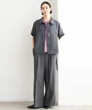 FMKJD20120 MICHEL KLEIN(ミッシェルクラン) フロッキーロゴTシャツ パープル