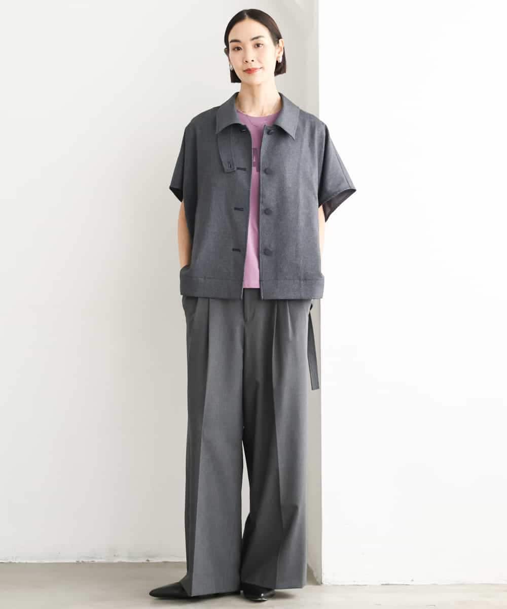 FMKJD20120 MICHEL KLEIN(ミッシェルクラン) フロッキーロゴTシャツ パープル