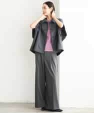 FMKJD20120 MICHEL KLEIN(ミッシェルクラン) フロッキーロゴTシャツ パープル