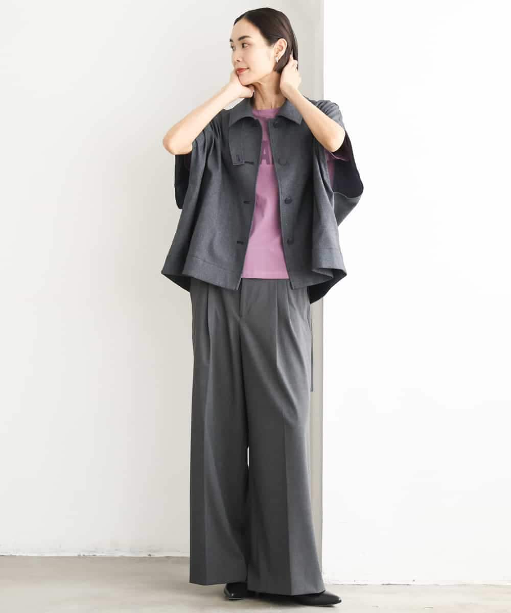 FMKJD20120 MICHEL KLEIN(ミッシェルクラン) フロッキーロゴTシャツ パープル