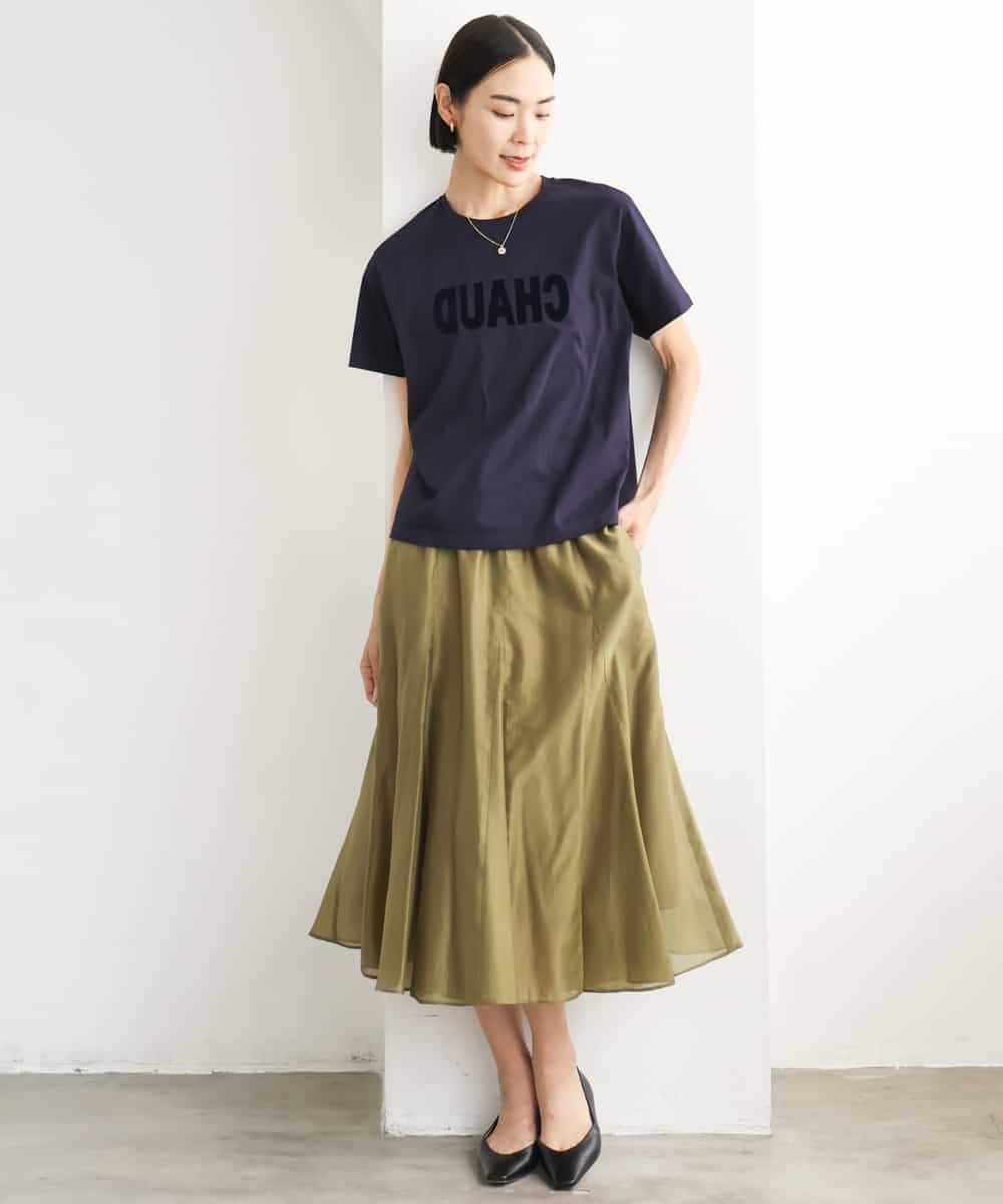 FMKJD20120 MICHEL KLEIN(ミッシェルクラン) フロッキーロゴTシャツ パープル
