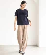 FMKJD20120 MICHEL KLEIN(ミッシェルクラン) フロッキーロゴTシャツ パープル