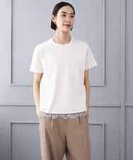 FMKJD20120 MICHEL KLEIN(ミッシェルクラン) フロッキーロゴTシャツ パープル
