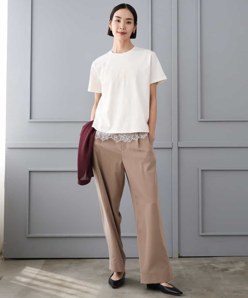 FMKJD20120 MICHEL KLEIN(ミッシェルクラン) フロッキーロゴTシャツ パープル