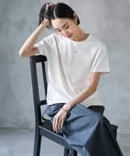 FMKJD20120 MICHEL KLEIN(ミッシェルクラン) フロッキーロゴTシャツ パープル