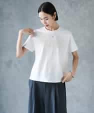 FMKJD20120 MICHEL KLEIN(ミッシェルクラン) フロッキーロゴTシャツ パープル