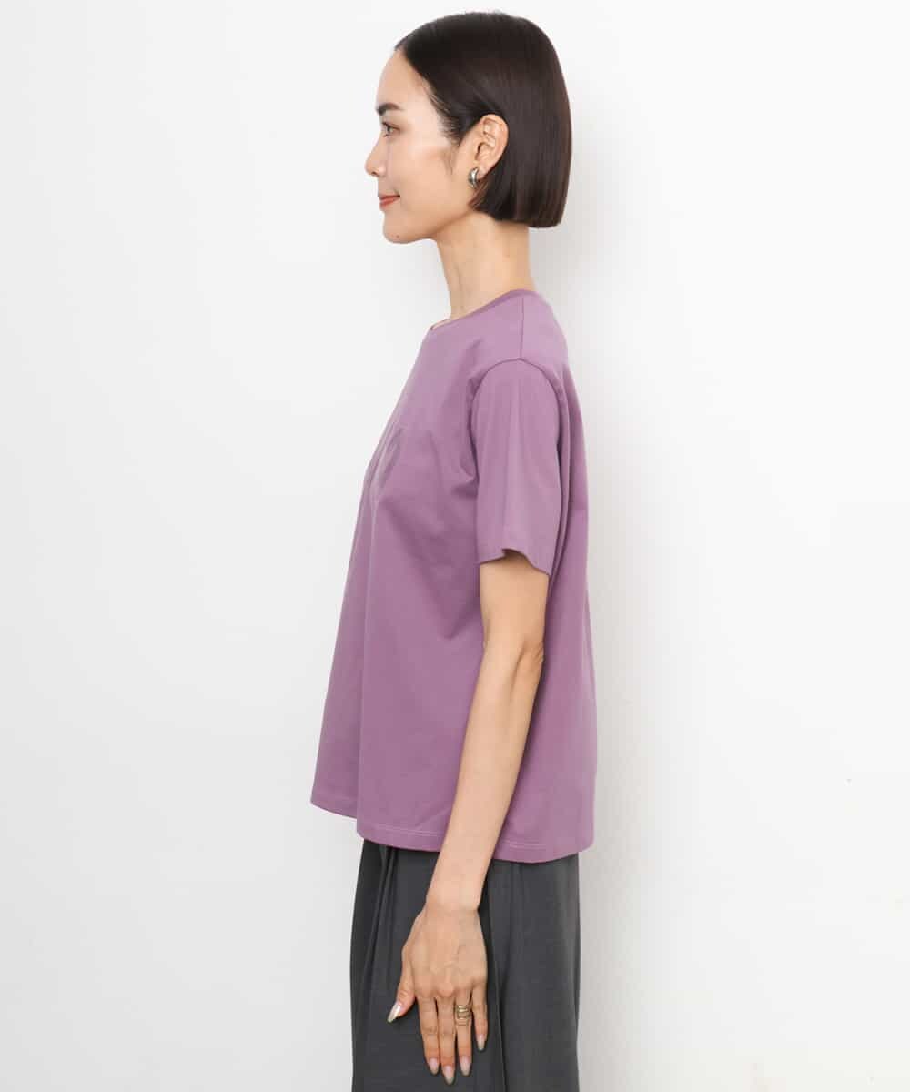 FMKJD20120 MICHEL KLEIN(ミッシェルクラン) フロッキーロゴTシャツ パープル