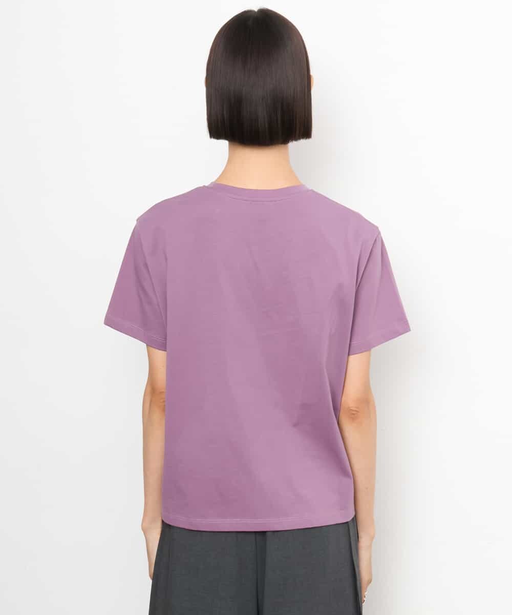 FMKJD20120 MICHEL KLEIN(ミッシェルクラン) フロッキーロゴTシャツ パープル