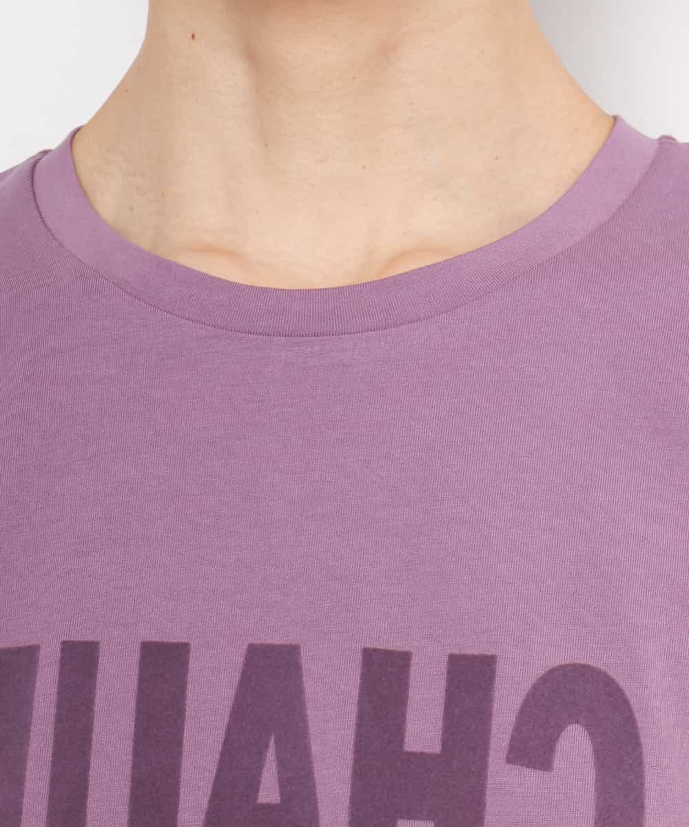 FMKJD20120 MICHEL KLEIN(ミッシェルクラン) フロッキーロゴTシャツ パープル
