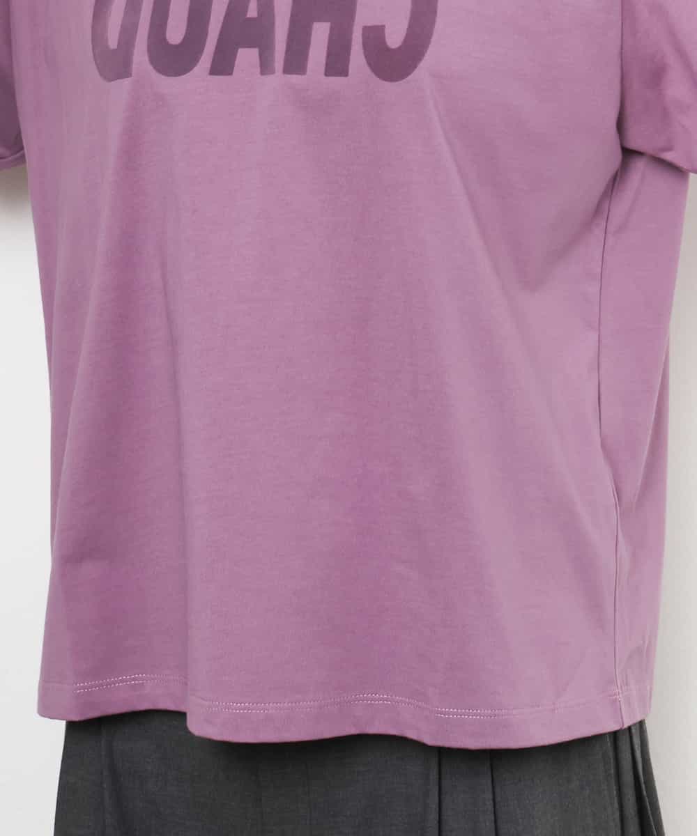 FMKJD20120 MICHEL KLEIN(ミッシェルクラン) フロッキーロゴTシャツ パープル