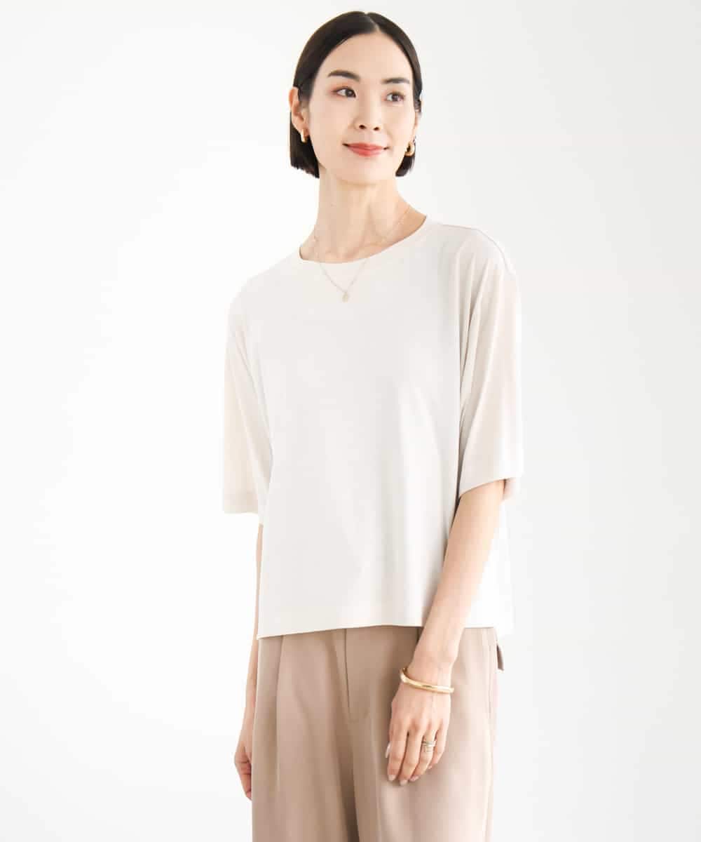 FMKJD21150 MICHEL KLEIN(ミッシェルクラン) ヴィンテージライクボックスTシャツ アイボリー
