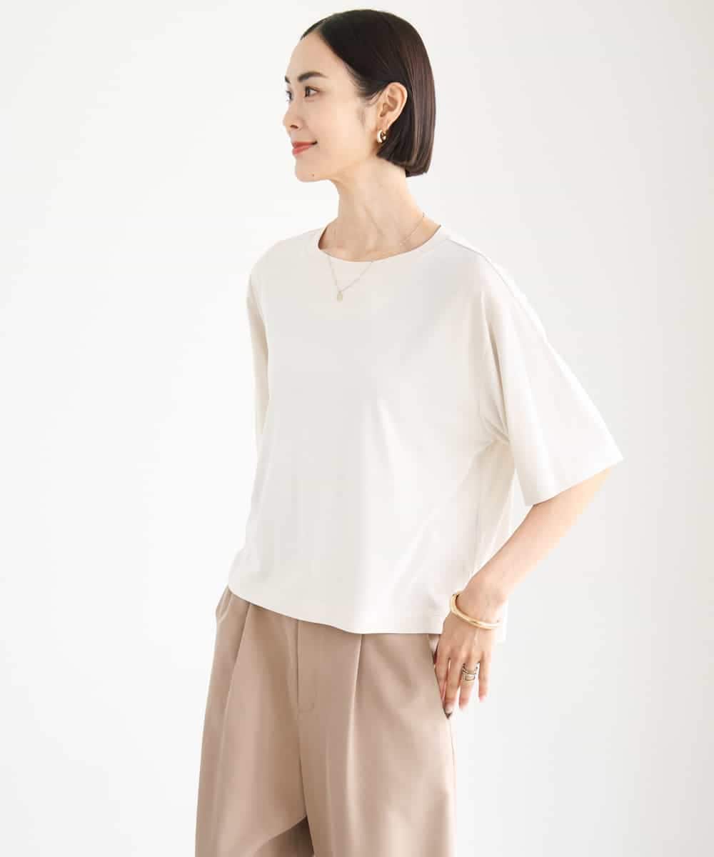 FMKJD21150 MICHEL KLEIN(ミッシェルクラン) ヴィンテージライクボックスTシャツ アイボリー