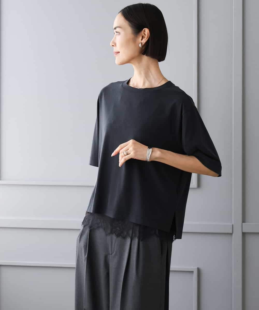 FMKJD21150 MICHEL KLEIN(ミッシェルクラン) ヴィンテージライクボックスTシャツ アイボリー