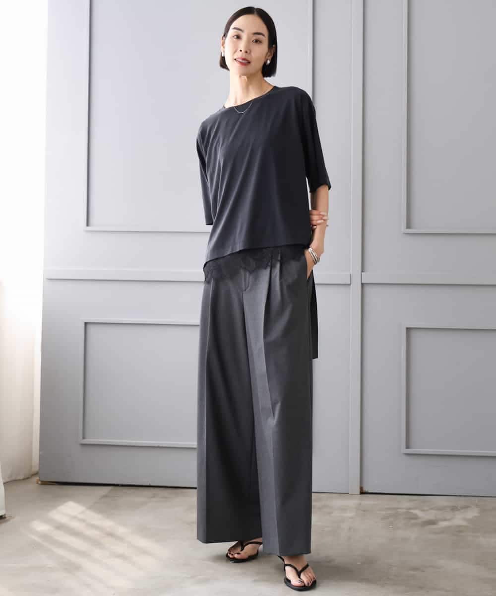 FMKJD21150 MICHEL KLEIN(ミッシェルクラン) ヴィンテージライクボックスTシャツ アイボリー