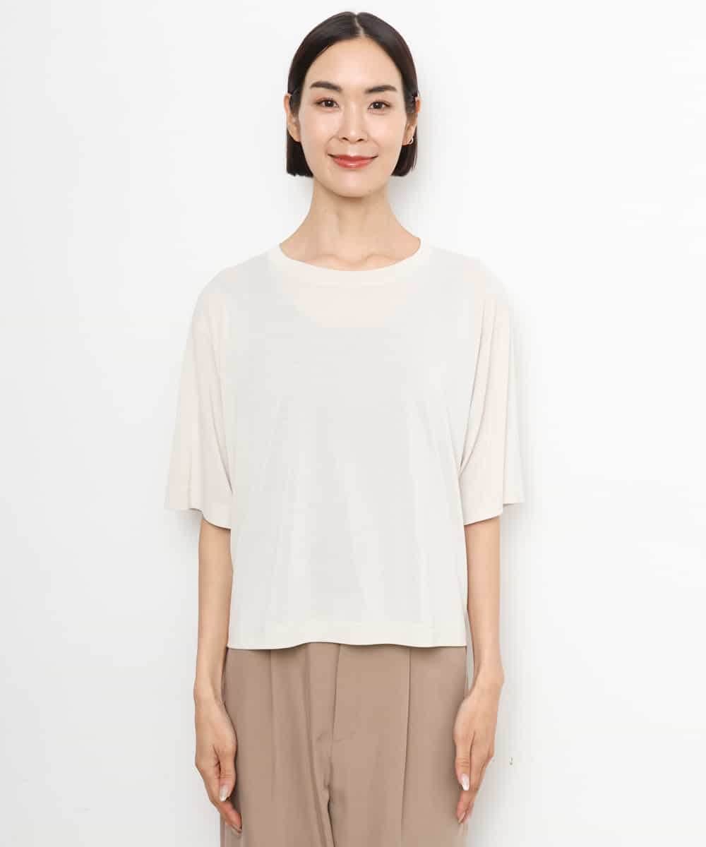 FMKJD21150 MICHEL KLEIN(ミッシェルクラン) ヴィンテージライクボックスTシャツ アイボリー