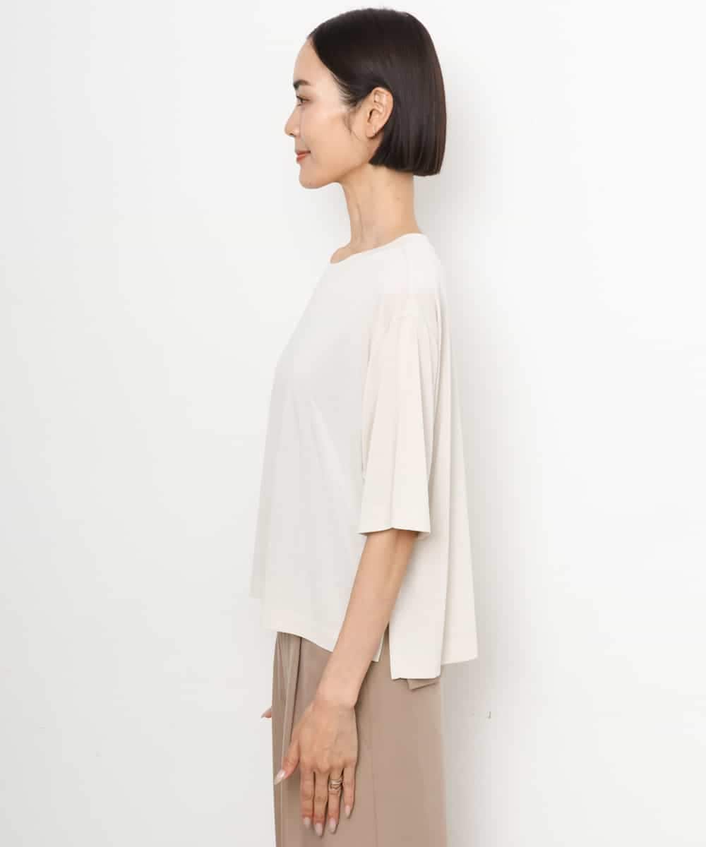 FMKJD21150 MICHEL KLEIN(ミッシェルクラン) ヴィンテージライクボックスTシャツ アイボリー