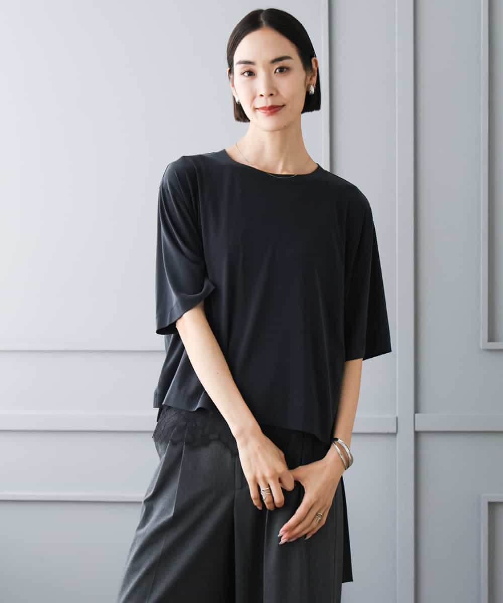 FMKJD21150 MICHEL KLEIN(ミッシェルクラン) ヴィンテージライクボックスTシャツ ブラック