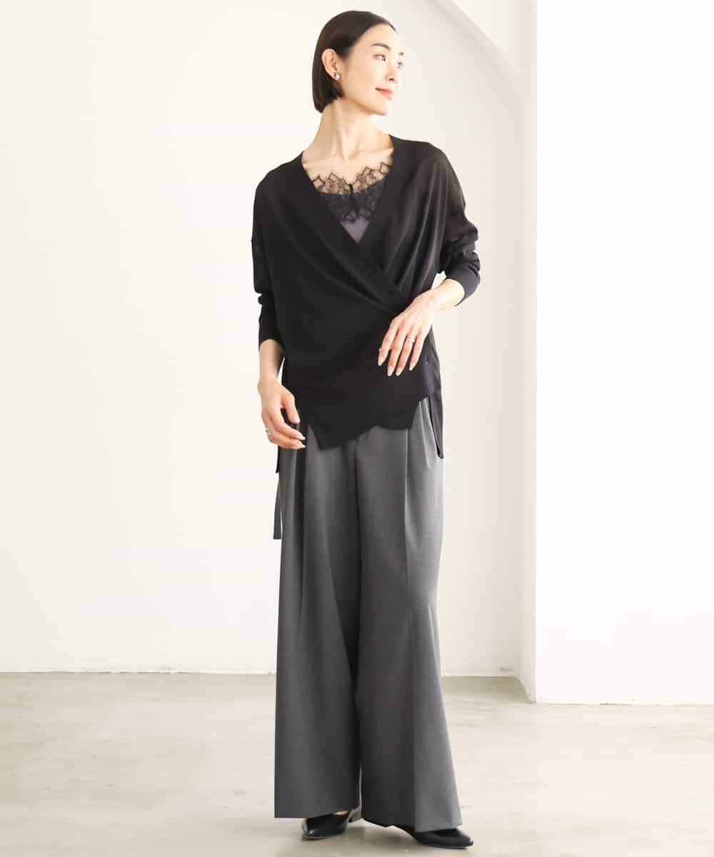 FMKJD22150 MICHEL KLEIN(ミッシェルクラン) [レイヤードスタイルにおすすめ]レースキャミソール アイボリー
