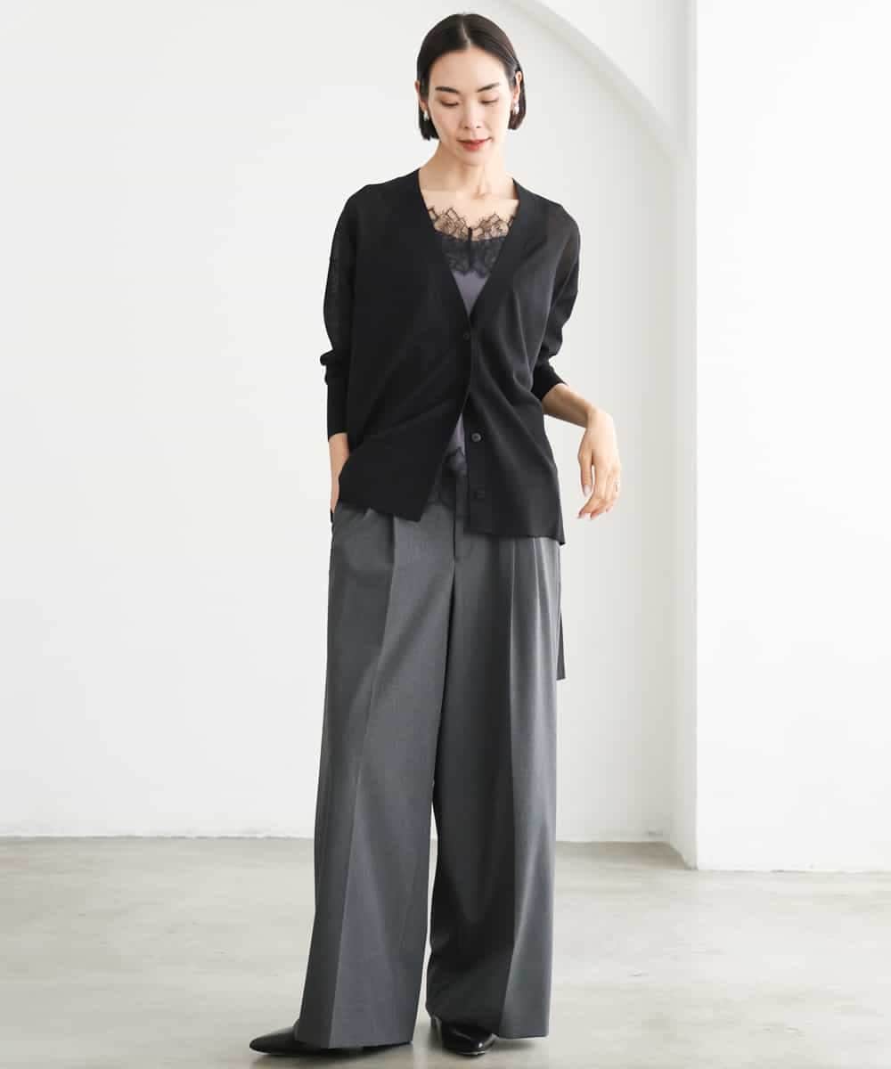 FMKJD22150 MICHEL KLEIN(ミッシェルクラン) [レイヤードスタイルにおすすめ]レースキャミソール アイボリー